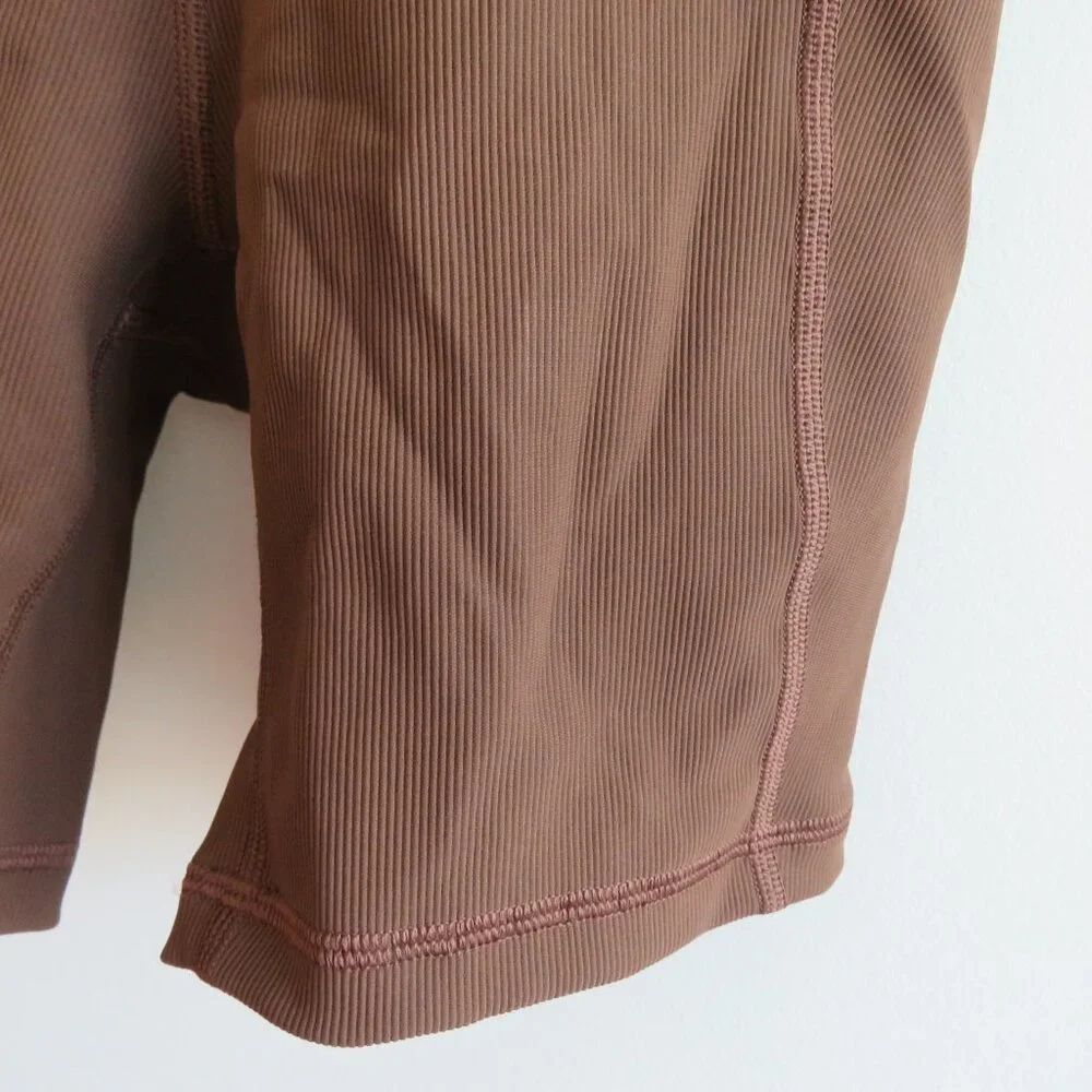 LULULEMON Ribbed Contoured Unitard 6" in Java Neutral Athleisure - Size US 6 - Picture 9 of 16